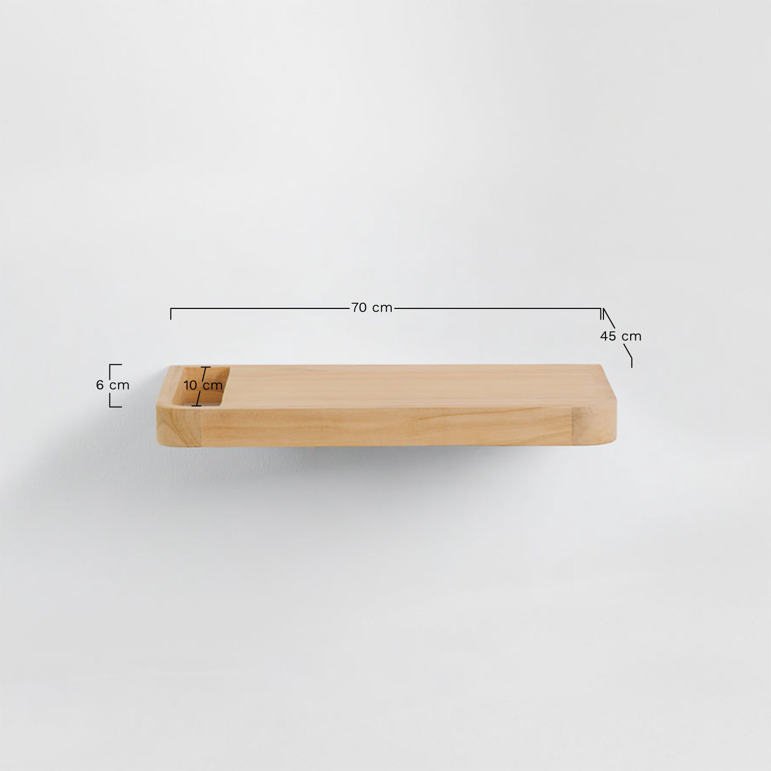 Set di mobili da bagno sospeso 70x45 cm in legno di teak Neill, MISURE