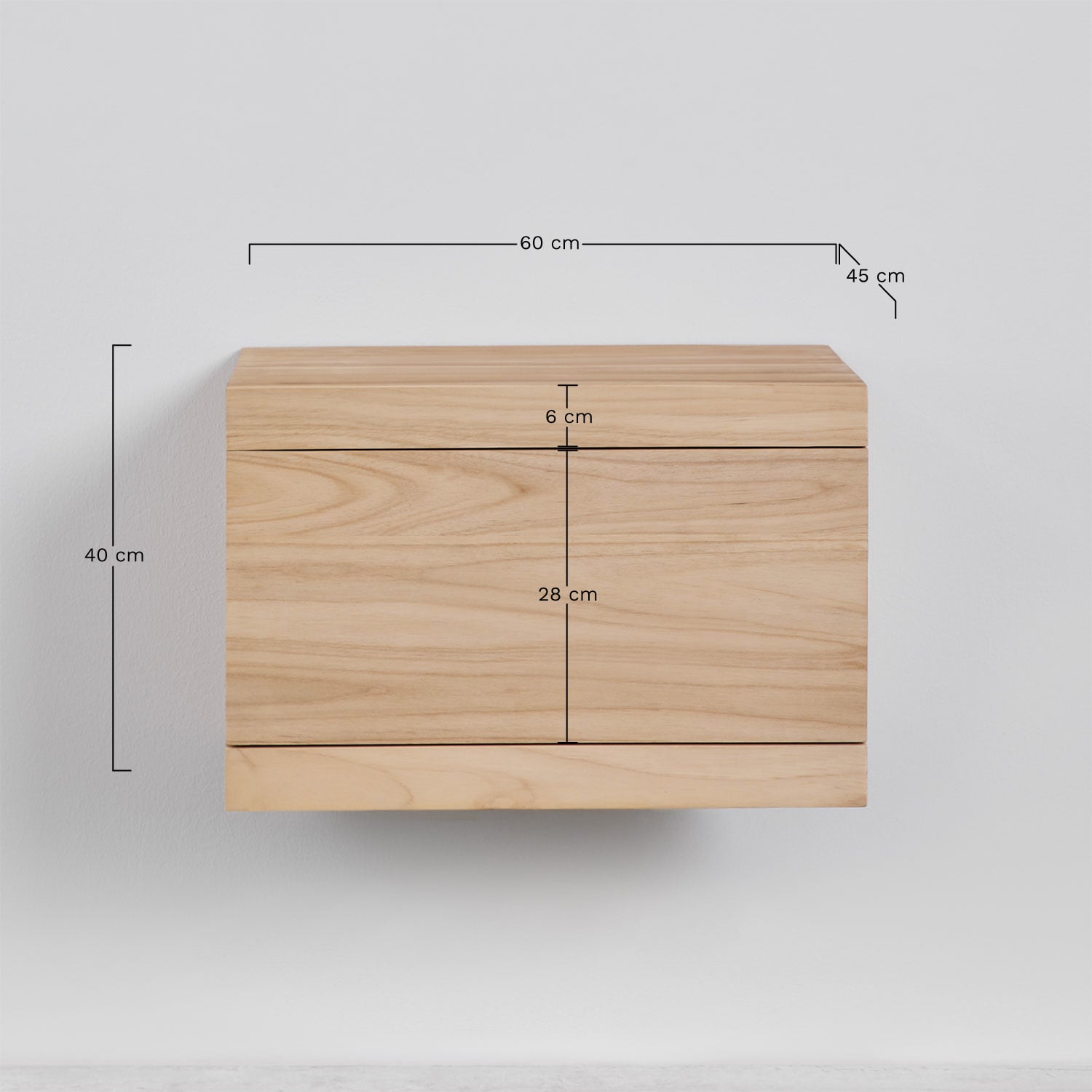 Set di mobili da bagno sospesi 60x45 cm in legno di teak Belivetta, MISURE