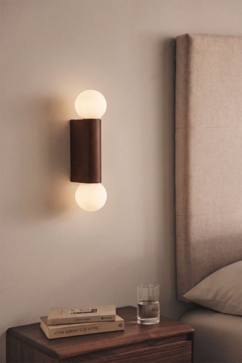 Applique da parete con 2 sfere di cristallo in alluminio Irvine