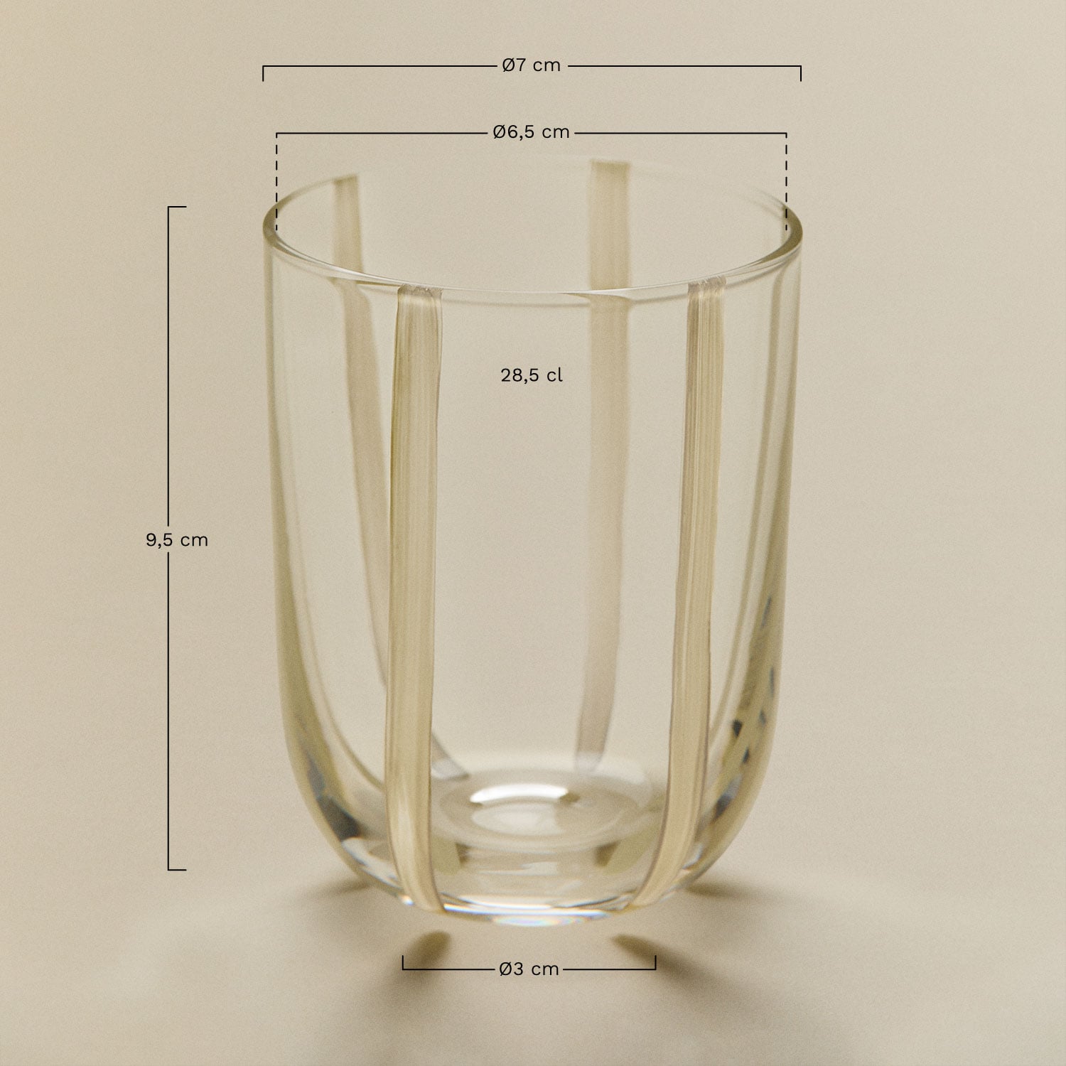 Pack da 4 bicchieri da 28,5 cl in vetro Jalviana, MISURE