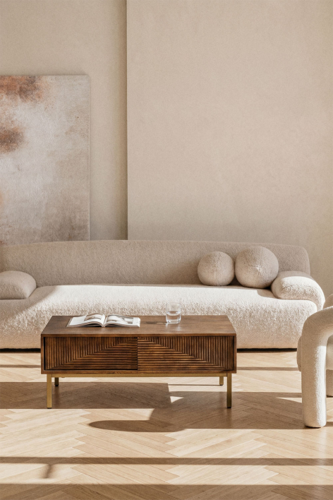 Rectangular coffee table 100x60 cm in mango wood Baty