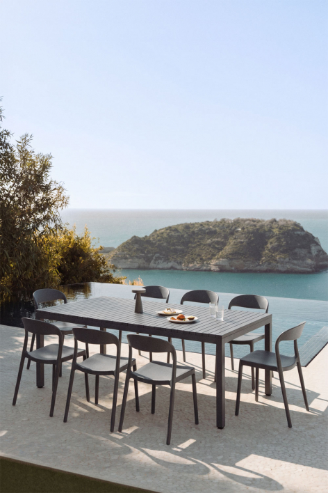 Tavolo da giardino rettangolare 210x100 cm in alluminio Marti - Grigio Grafite