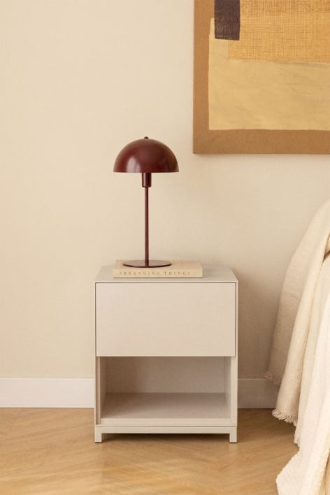 Comodino 40x40 cm in MDF Kivora - Gardenia Bianco