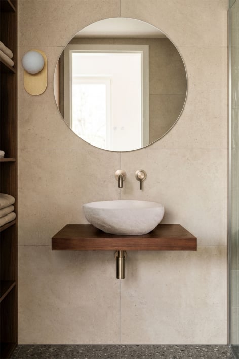 Set di mobili da bagno sospesi in legno di teak Venetian - Legno di teak scuro