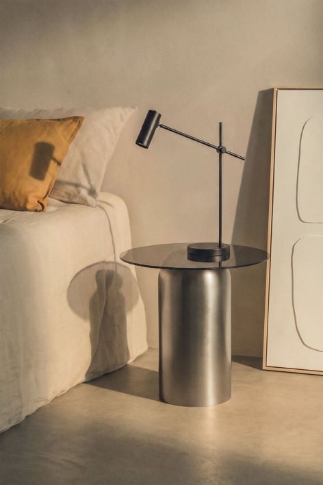 Comodino Ø40 cm Alliser - Grigio Acciaio
