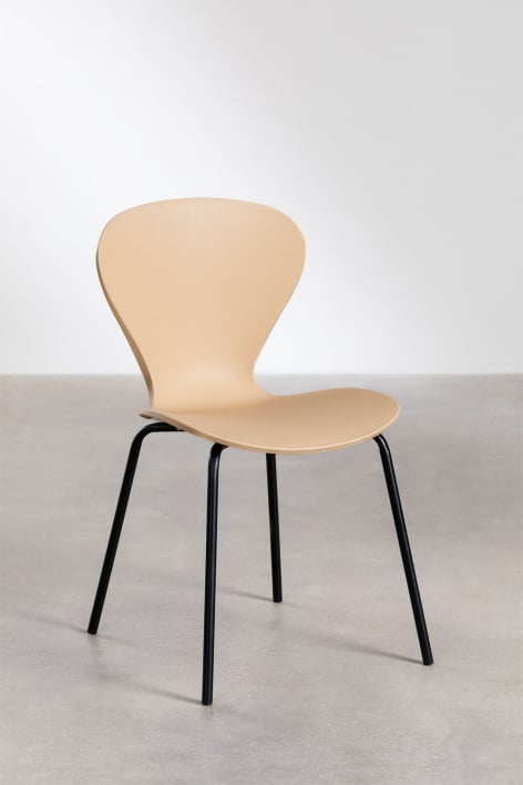 Sedia da pranzo impilabile Uit - Polipropilene Marrone Grano