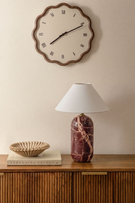 Lampada da tavolo in pietra naturale Yalvira - Marmo Rosso Cherry Gold