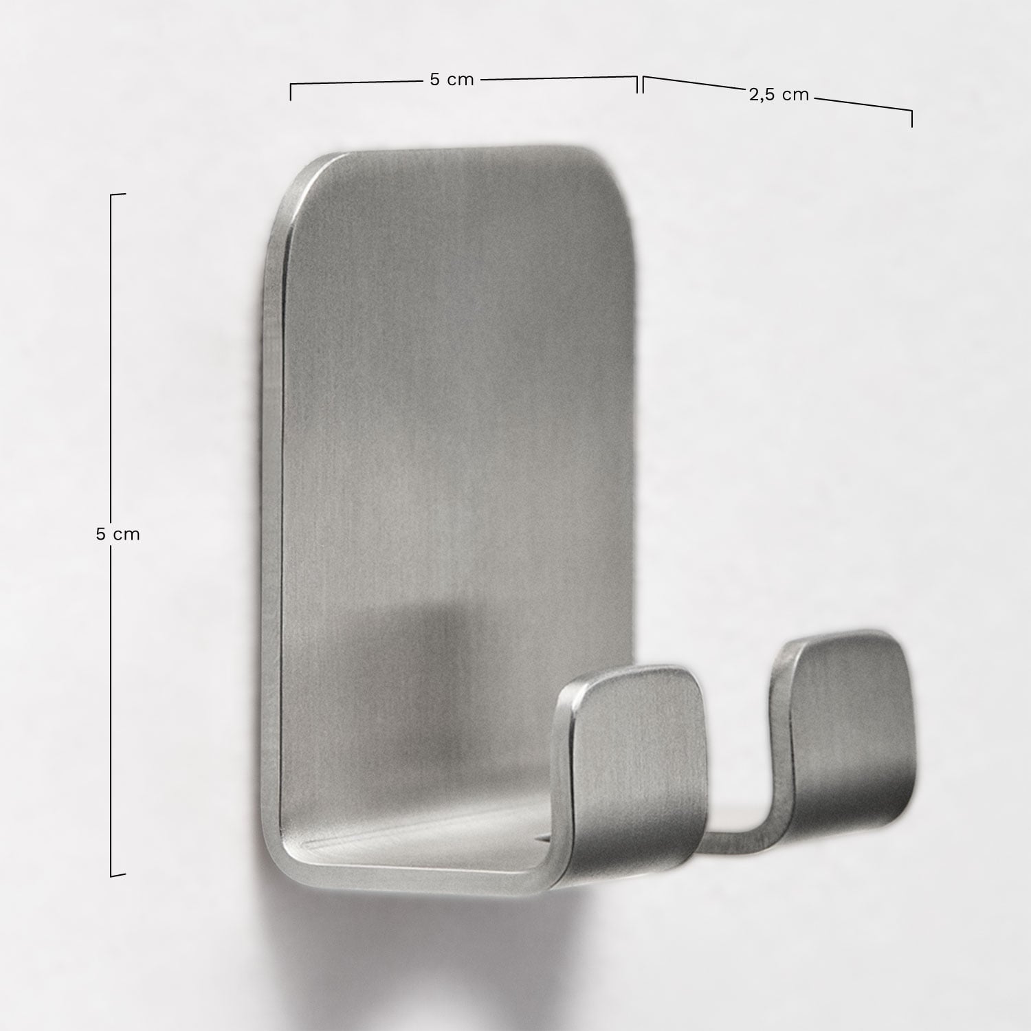 Gancio adesivo per bagno in acciaio inox Ondreli, MISURE