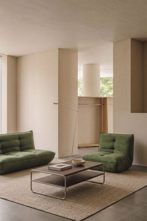 Poltrona reclinabile imbottita Mati - Tessuto Verde Oliva Intenso