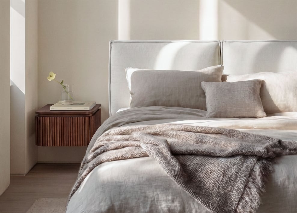 Letto imbottito per materasso in viscoelastico 160x200cm bianco panna Ketia