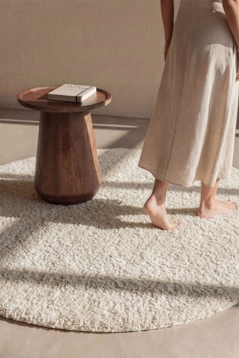 Tappeto rotondo Ø120 cm beige crema Daroca
