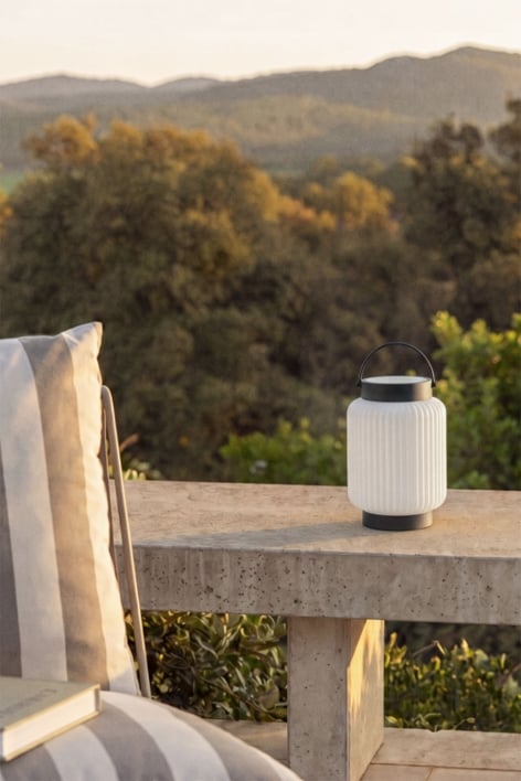 Lampada da tavolo solare LED wireless per esterni in ferro Luize