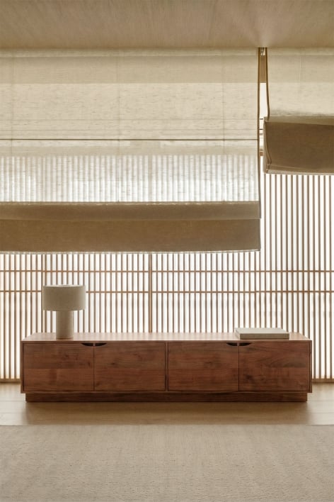 Mobile TV 200x40 cm in acacia wood Tasmani - Acacia Marrone