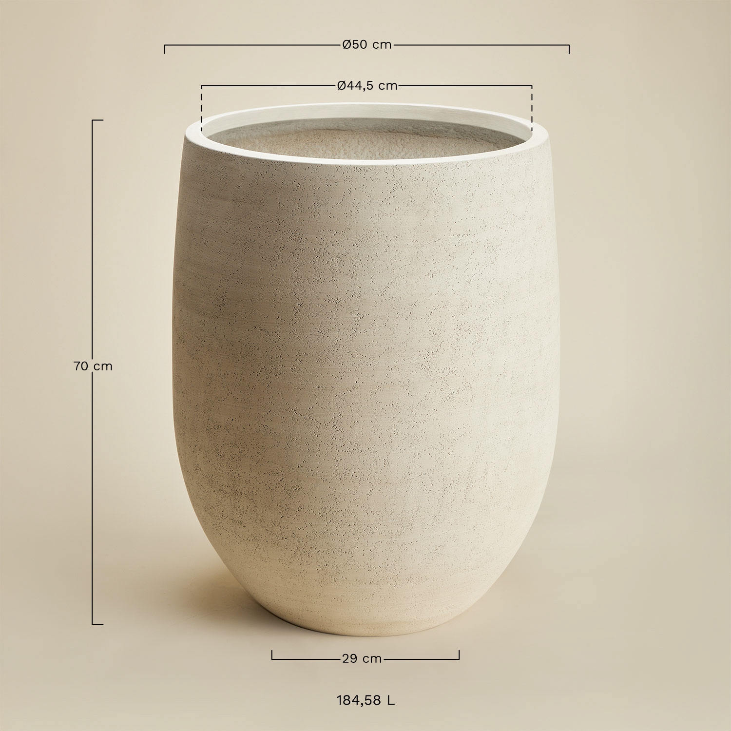 Vaso in cemento Grover, MISURE