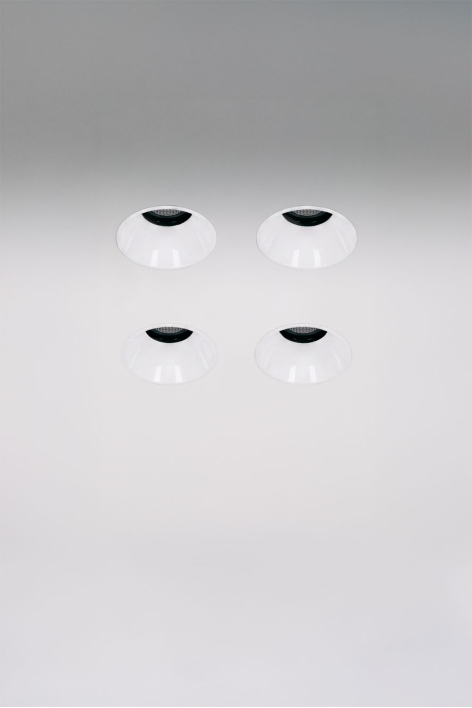 Pack da 4 downlight LED da incasso senza cornice trimless rotondi Ø3,6 cm in alluminio Orelva