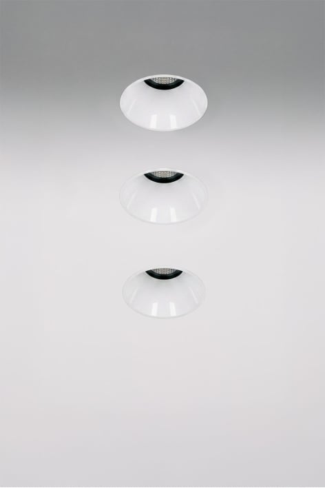 Pack da 3 downlight LED da incasso senza cornice trimless rotondi Ø5,3 cm in alluminio Orelva