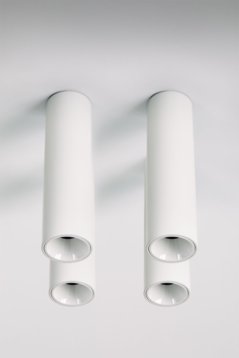 Pack di 4 applique da soffitto LED a superficie rotondi Ø4 cm in alluminio Orelva