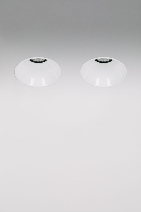 Pack da 2 downlight LED da incasso senza cornice trimless rotondi Ø6,8 cm in alluminio Orelva