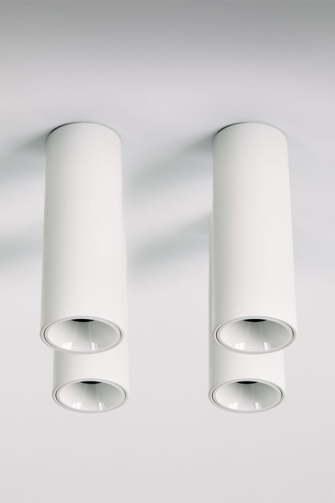 Pack da 4 applique da soffitto LED a superficie rotondi Ø5,7 cm per esterni in alluminio Orelva