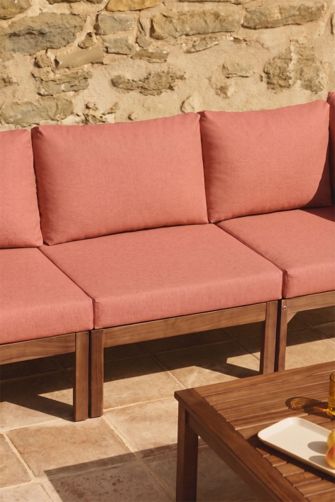 Modulo centrale per divano modulare da giardino in legno di acacia Branson - Terracotta - Marrone Acacia