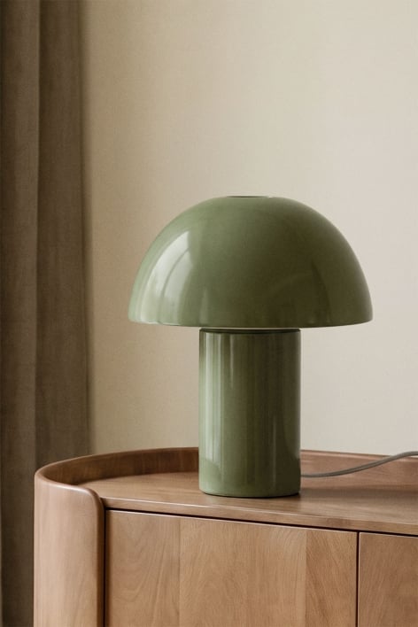 Lampada da tavolo in ceramica Kisvea - Verde Olivastro Intenso