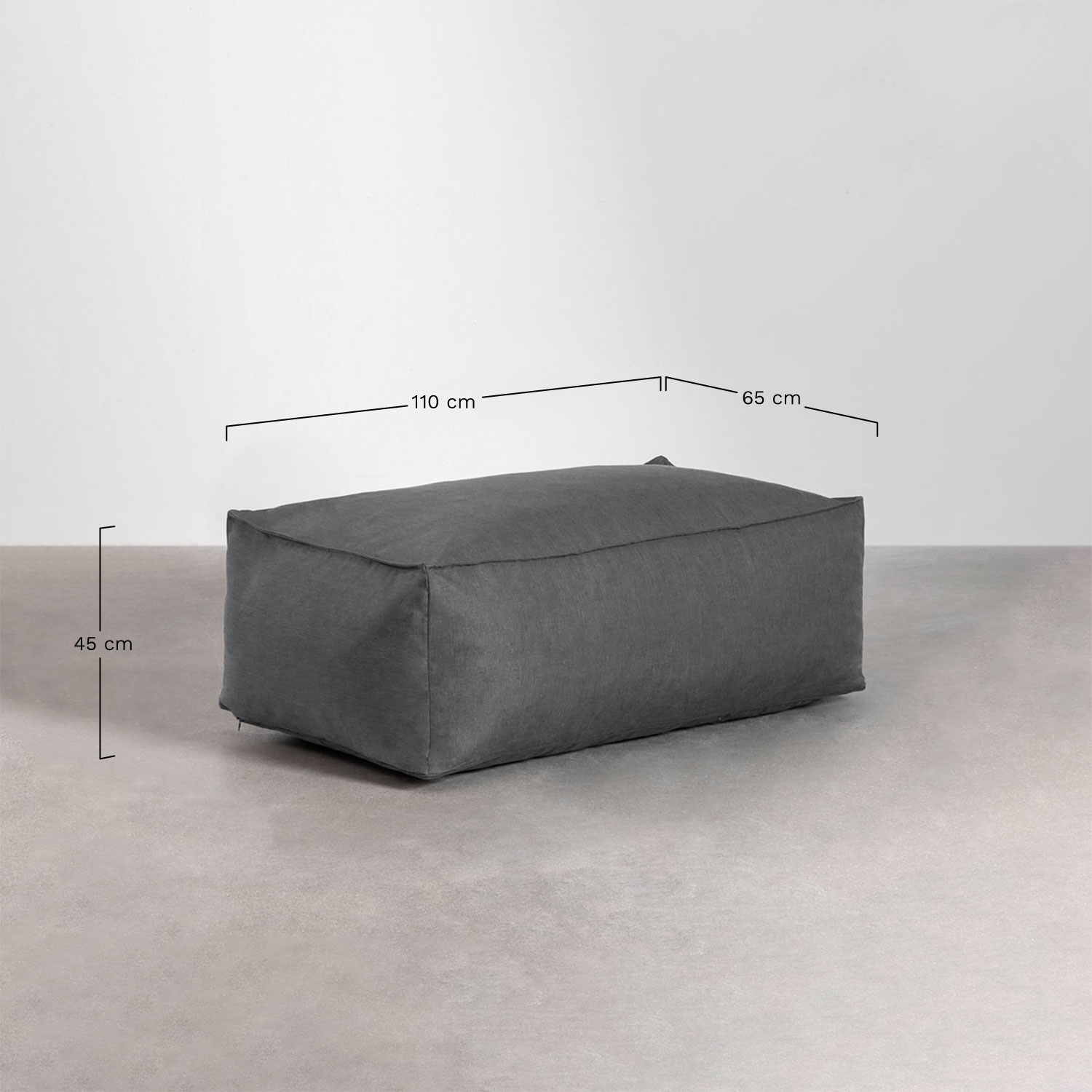 Divano modulare da 2 pezzi con pouf per giardino Dojans, MISURE