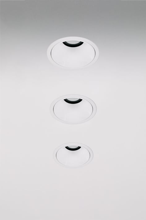 Pack da 3 downlight LED da incasso con cornici rotonde Ø8 cm in alluminio Orelva