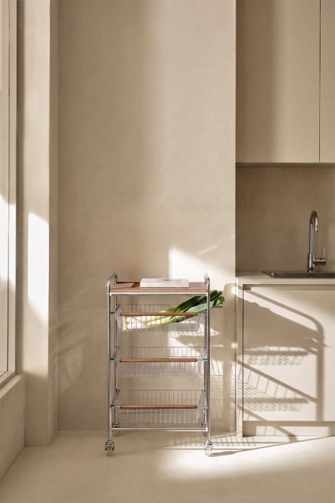 Carrello da cucina in ferro e MDF Garikoitz