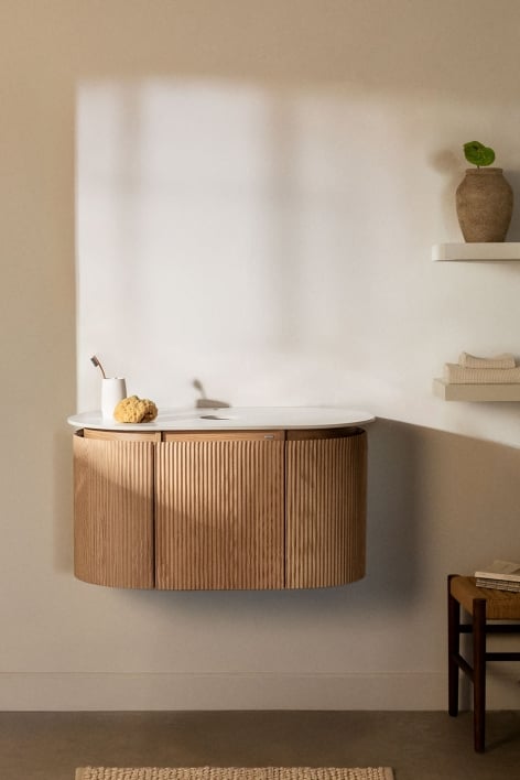 Set di mobili da bagno sospesi 90x50 cm in legno Carsone