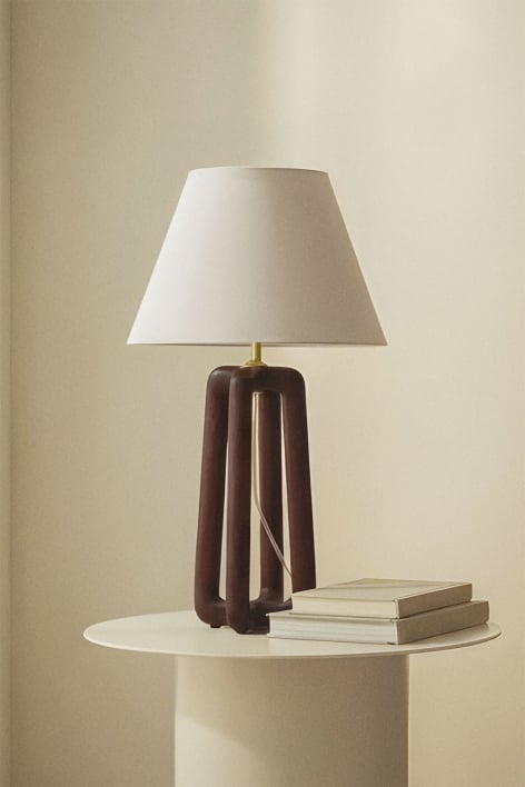 Base per lampada da tavolo 40 cm in legno di mango Lureva