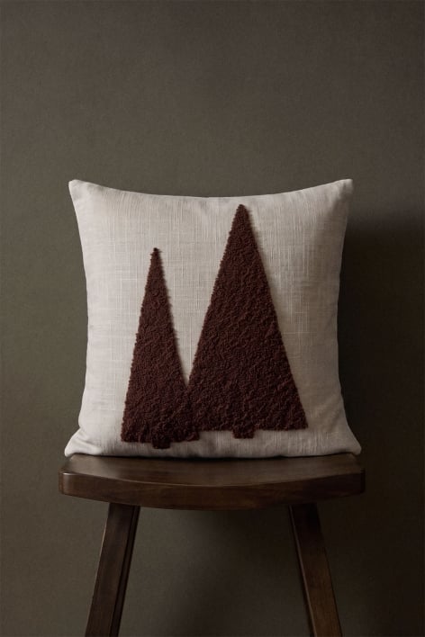 Cuscino quadrato 40x40 cm in cotone Saurel - Marrone Caffè