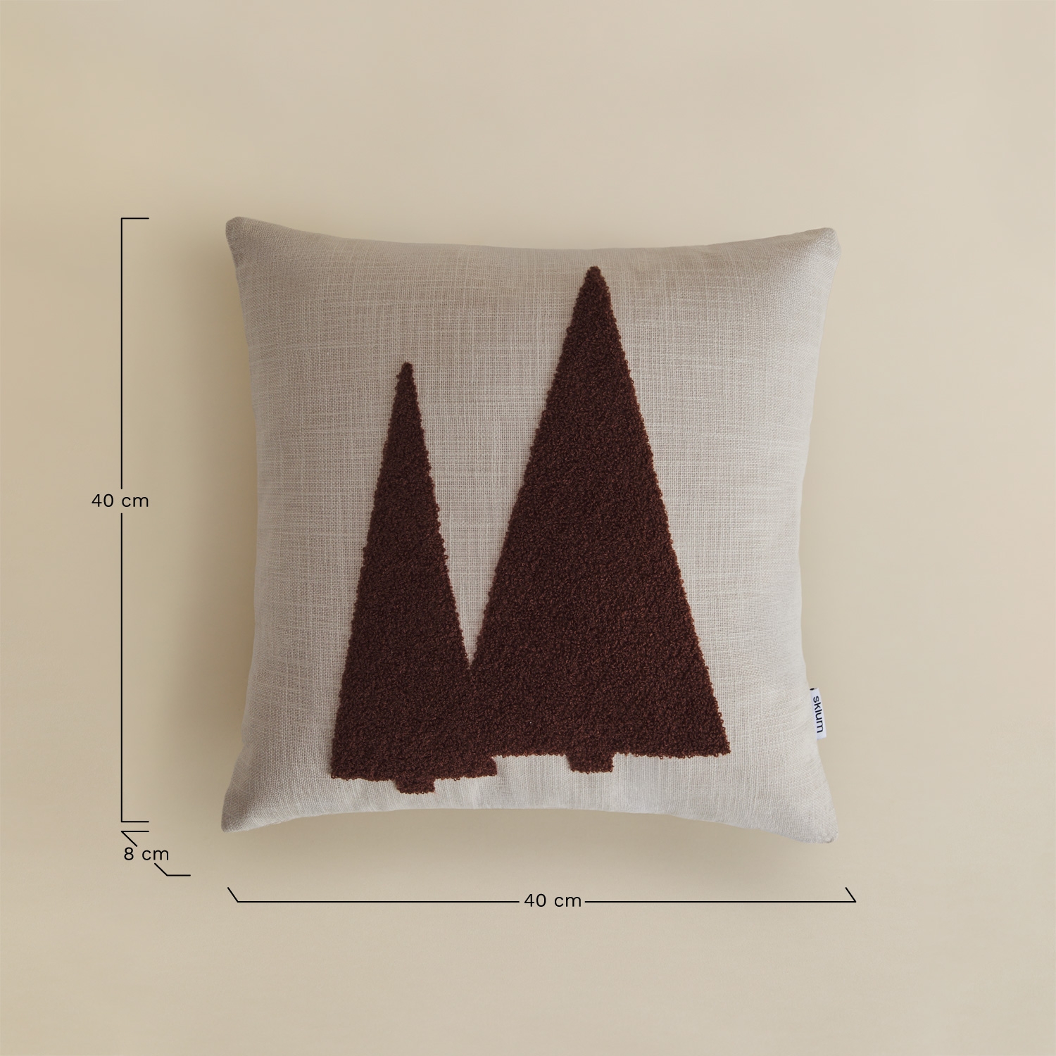 Cuscino quadrato 40x40 cm in cotone Saurel, MISURE