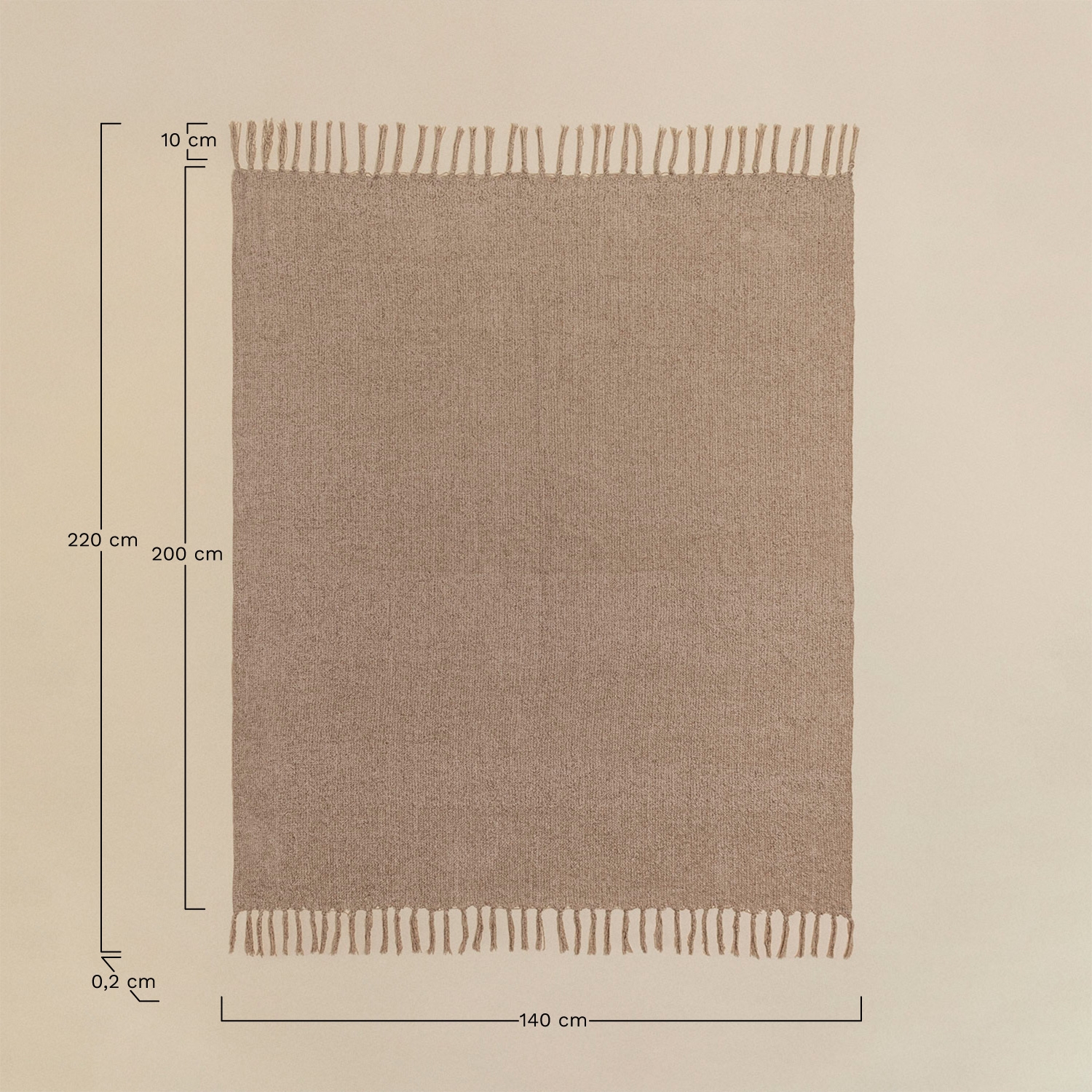 Plaid in ciniglia Maidina, MISURE