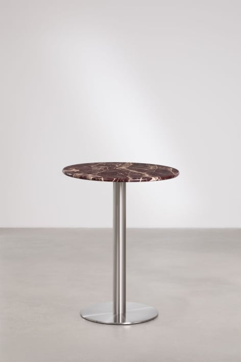 Xiren tavolo da bar rotondo in pietra naturale - Marmo Rosso Cherry Gold