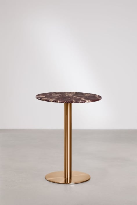 Xiren tavolo da bar rotondo in pietra naturale - Marmo Rosso Cherry Gold