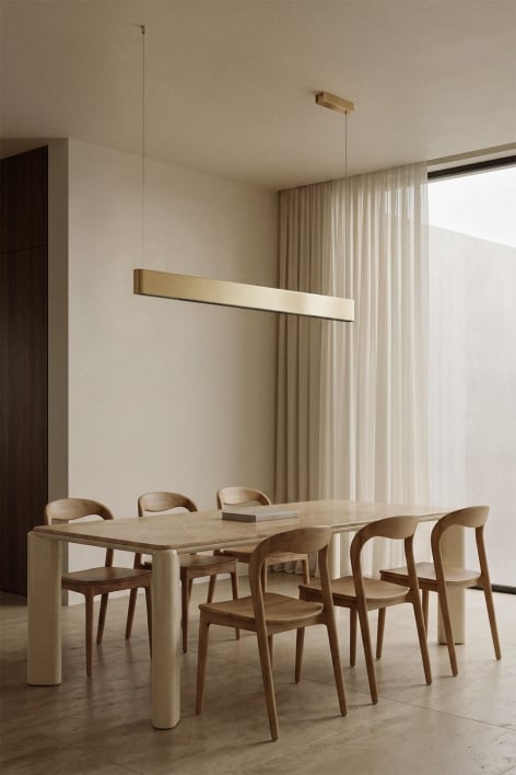 Lampada a sospensione lineare LED 120 cm con luce indiretta in alluminio Airali - Oro spazzolato