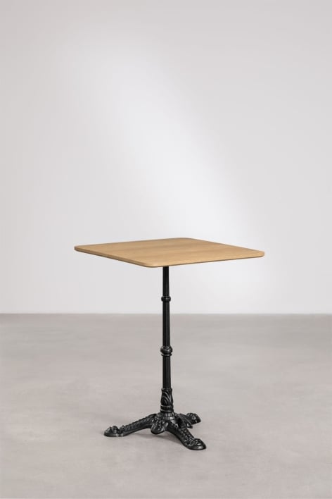 Azteca tavolo da bar quadrato in MDF - Marrone Legno Naturale - Nero