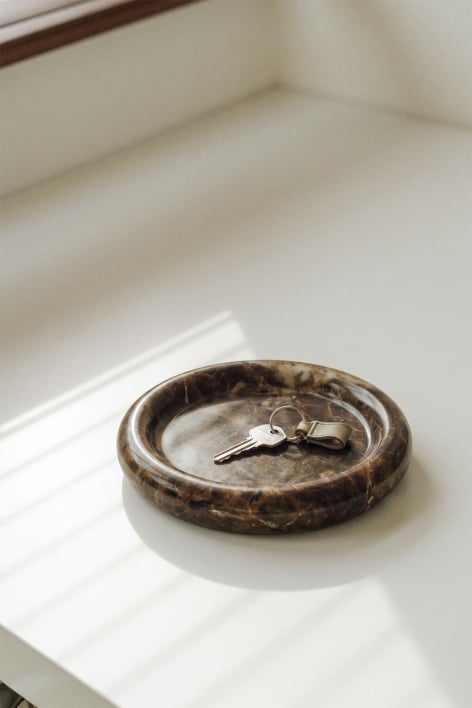 Portaoggetti rotondo Ø20 cm in marmo Velmar