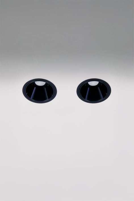 Pack da 2 downlight LED da incasso con cornici Ø5 cm in alluminio con accensione e spegnimento progressivo Luisiana