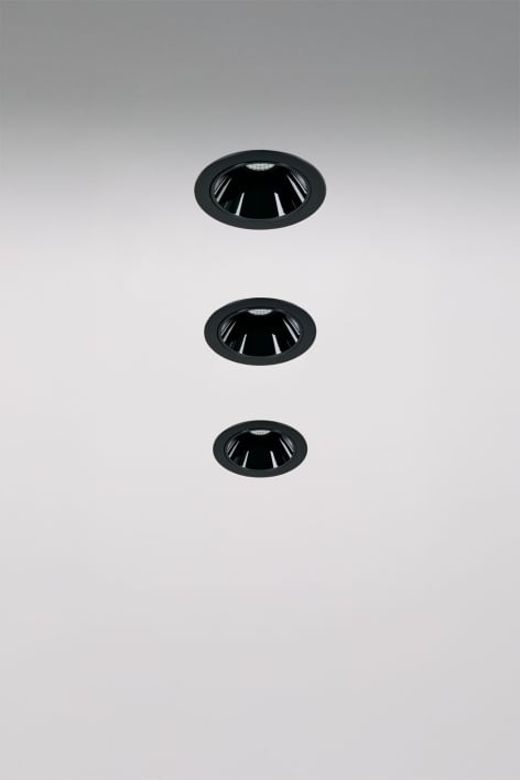 Pack da 3 downlight LED da incasso con cornici Ø5 cm in alluminio con accensione e spegnimento progressivo Luisiana