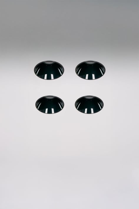 Pack da 4 downlight LED trimless Ø3,6 cm in alluminio con accensione e spegnimento progressivo Luisiana