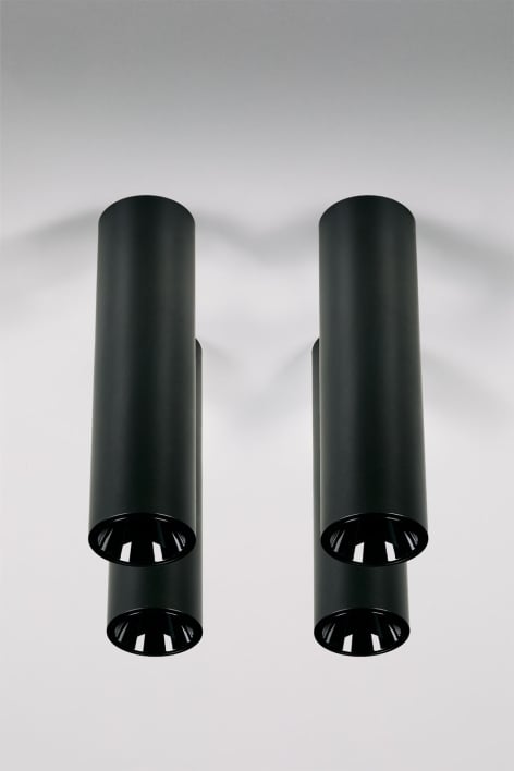 Pack da 4 applique da soffitto LED a superficie Ø4 cm in alluminio con accensione e spegnimento progressivo Luisiana
