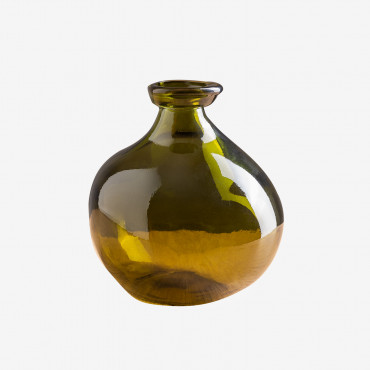 Vaso In Vetro Riciclato 18 Cm Jound Verde Fogliame - Sklum