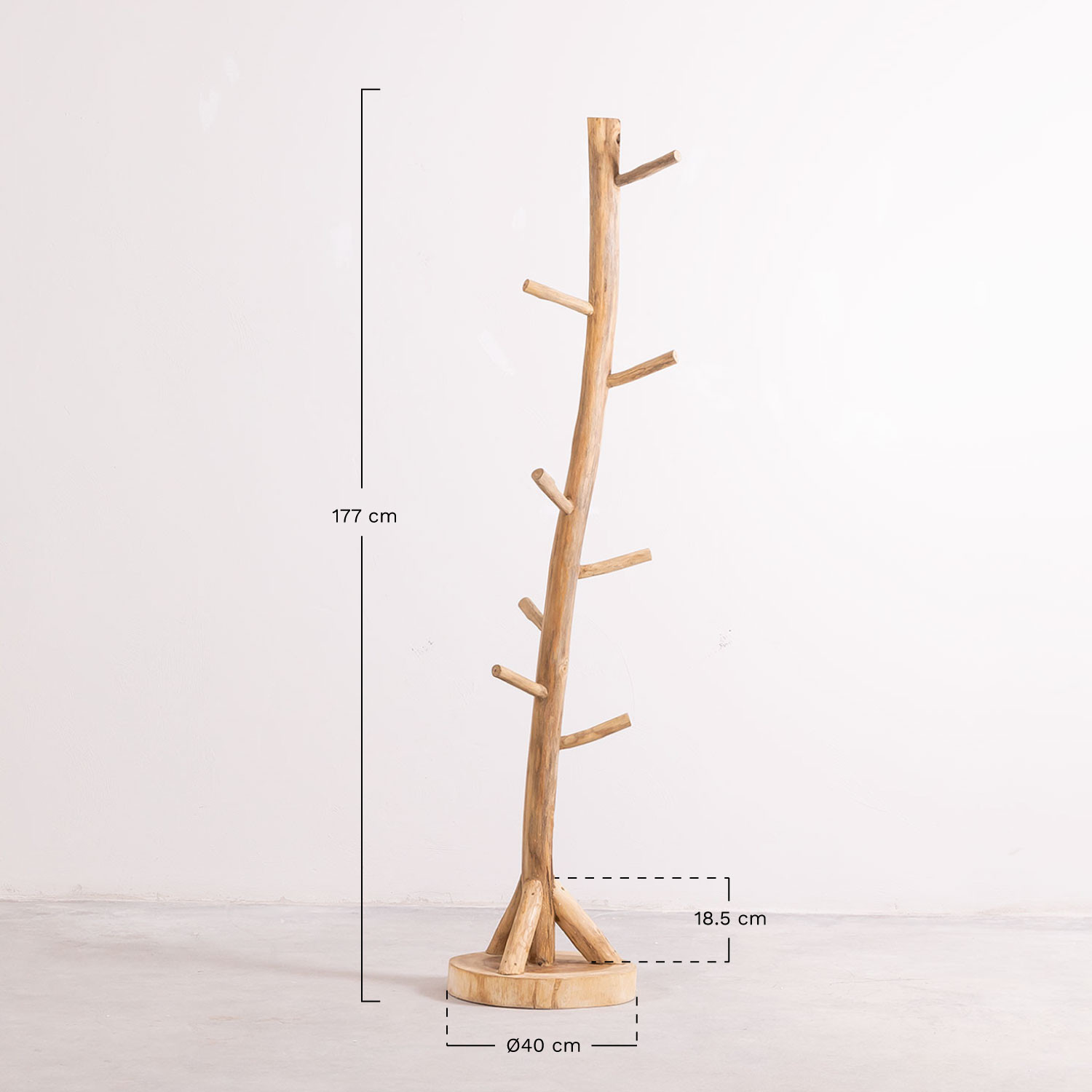 Attaccapanni in legno di hevea 90 cm - Appendiabiti decorativo da