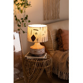 Lampada da tavolo in legno e tessuto Agra , immagine in miniatura 2