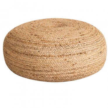 Pouf Rotondo In Juta Pilew Ø60 Cm - Sklum