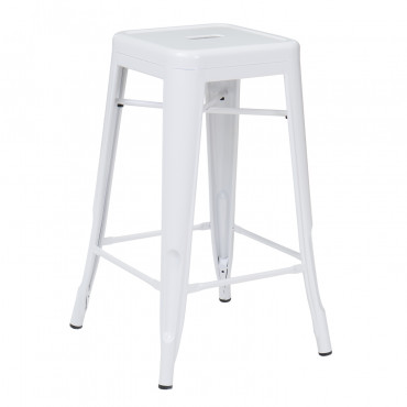 Sgabello Alto In Acciaio Lix Bianco & ↑65 Cm - Sklum