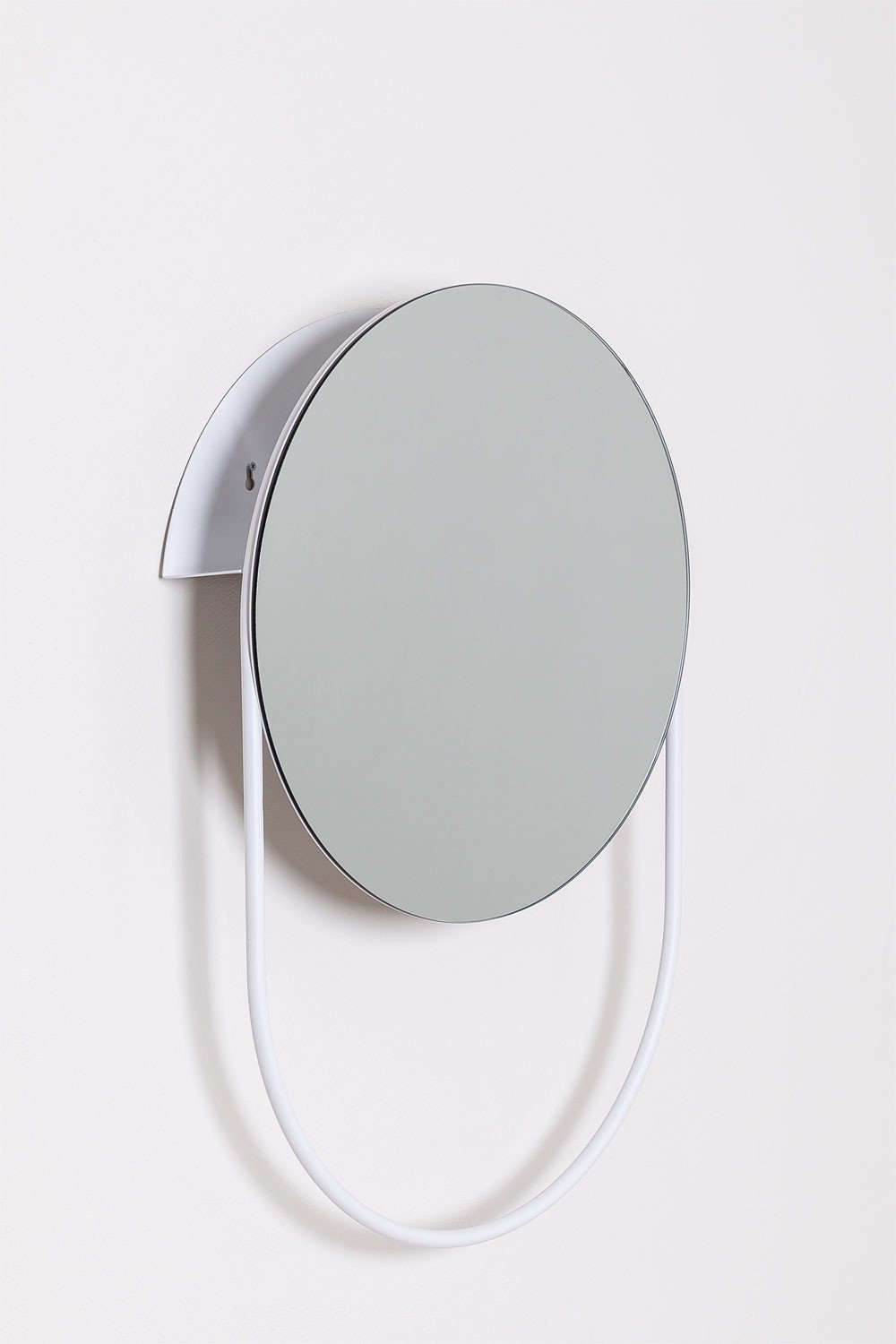 Specchio portasciugamani da parete rotondo in acciaio (Ø50cm) Vor, immagine della galleria 1