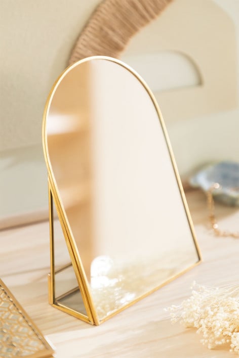 Specchio da tavolo in metallo Lisbeth