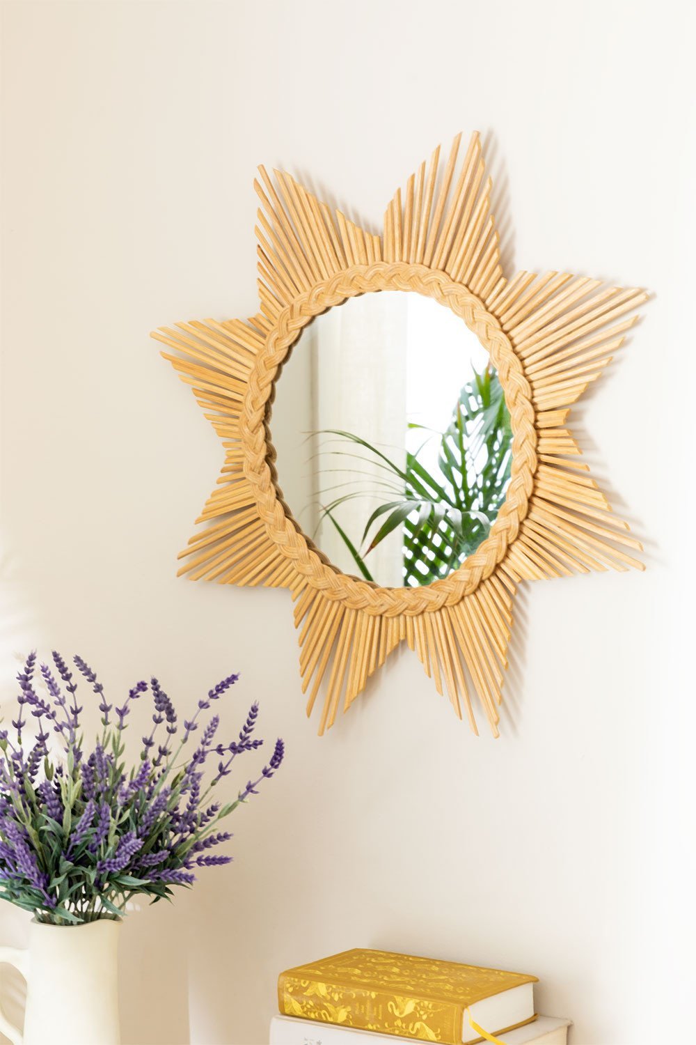 Specchio da parete rotondo in rattan Tiara, immagine della galleria 1
